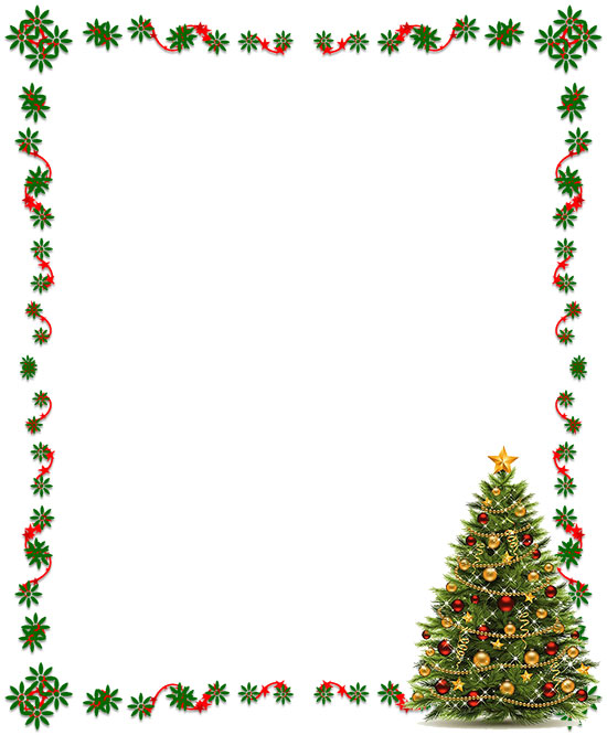 Free Christmas Tree Borders - Clipart - Frames