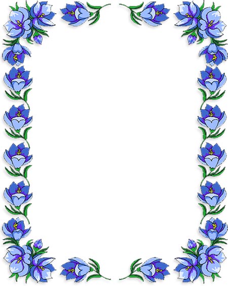Printable Blue Flower Frame