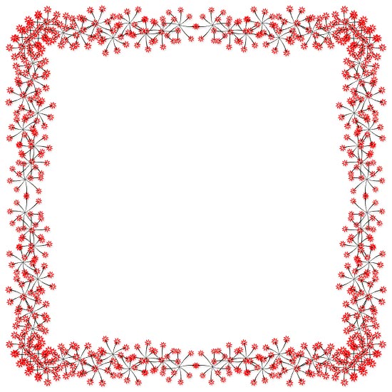 red flower border frame