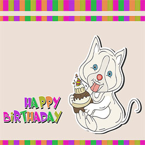 Happy Birthday kitten cake