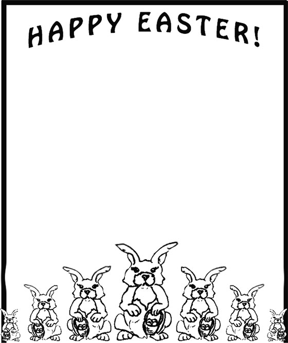 Happy Easter with Easter Bunnies