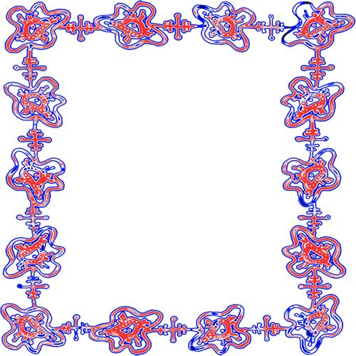 Abstract design red and blue border