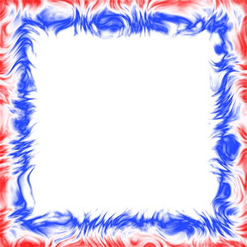 red and blue 4 sided border frame