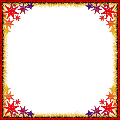 border with red and gold stars