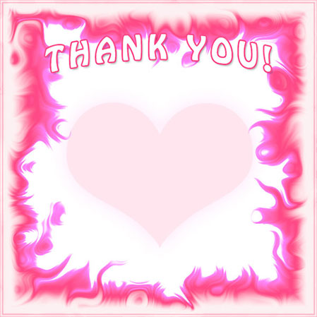 Thank You border with pink heart
