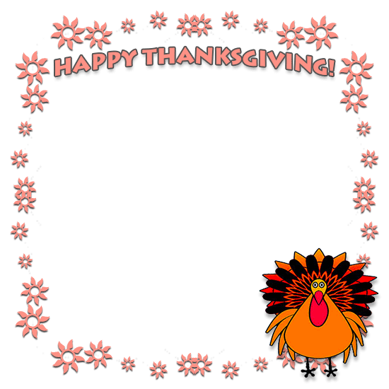 thanksgiving turkery border clipart for word