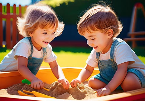 playing in sandbox