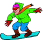 snowboarder on the downhill