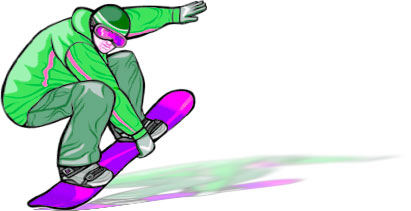 snowboarder landing