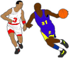 2 players with basketball