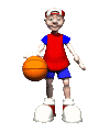 basketball player with ball animation