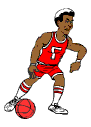 animated basketball player dribbling