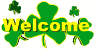 welcome with shamrocks