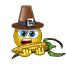 pilgrim eating corn