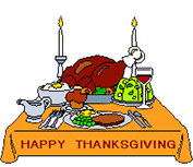 Happy Thanksgiving dinner table