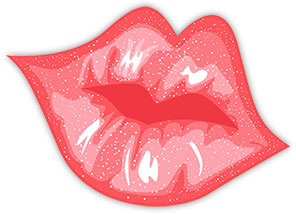 pink lips kiss