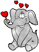 valentine elephant love clipart