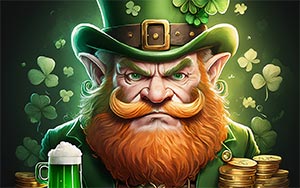 leprechaun with shamrocks